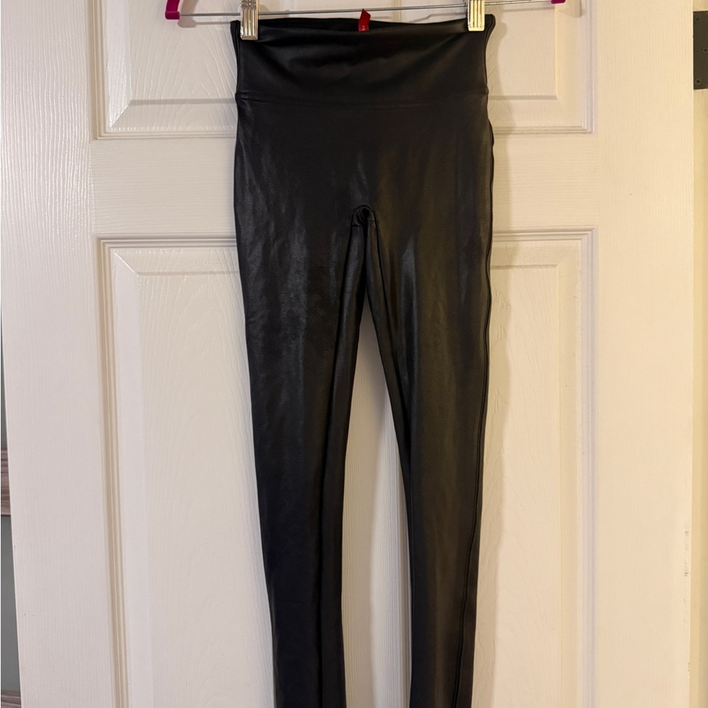 SPANX Black Faux Leather Leggings